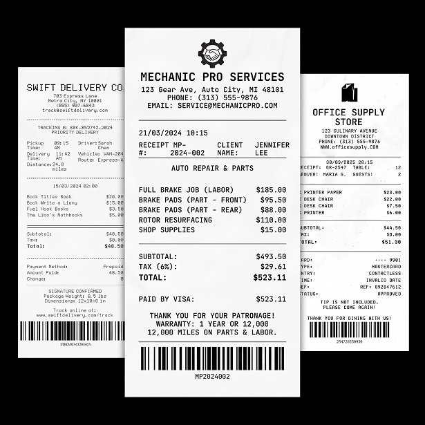 ReceiptFast free online receipt maker templates preview